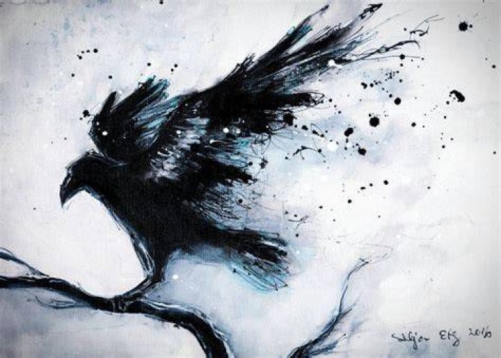 Abstract raven painting by DoodleWithGlueGun on DeviantArt
